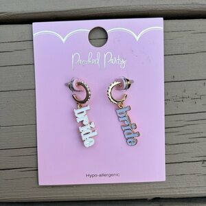 Packed Party Gold and White Earrings